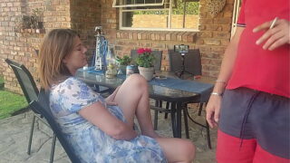 Mutual masturbation Caught my friends wife fingering herself on the patio